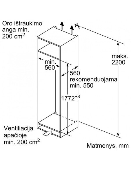 Įmontuojamas šaldytuvas Bosch KIR81ADD0