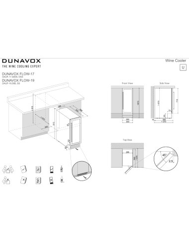 Vyno šaldytuvas Dunavox DAUF-19.58SS