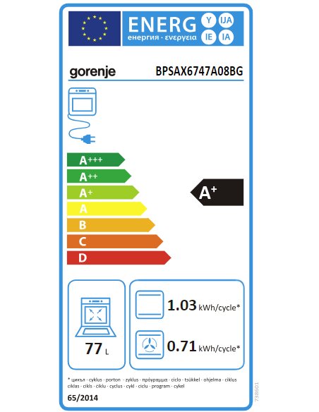 Orkaitė GORENJE BPSAX6747A08BG
