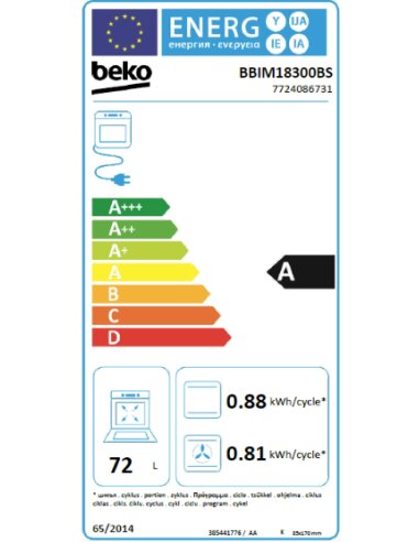 Orkaitė BEKO BBIM18300BS