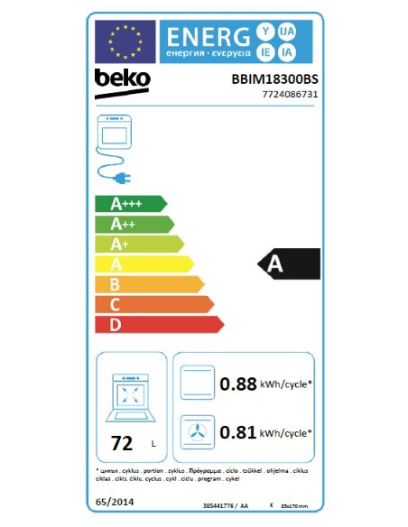 Orkaitė BEKO BBIM18300BS