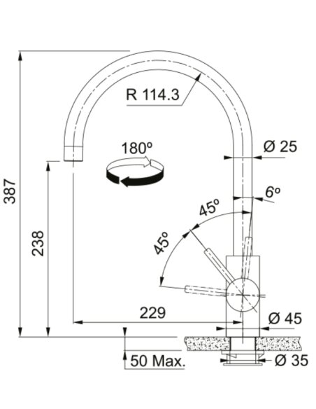 Maišytuvas Franke EOS-NEO 115.0681.243  Aukso spalvos