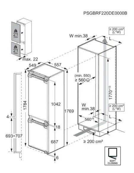 Įmontuojamas šaldytuvas AEG TSC9V181DC