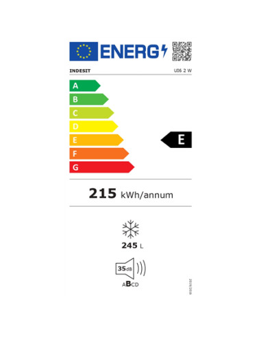 INDESIT | Freezer | UI6 2 W | Energy efficiency class E | Upright | Free standing | Height 167 cm | Total net capacity 245 L | W