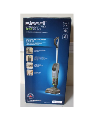 SALE OUT. Bissell SpinWave®+ Vac PET Select, Cordless Hard Surface Cleaner, Handstick, | Bissell Hard Surface Cleaner | SpinWave