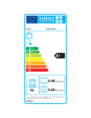 Candy Oven | FIDCP N625 L | 70 L | Electric | Aquactiva | Mechanical and electronic | Steam function | Height 59.5 cm | Width 59