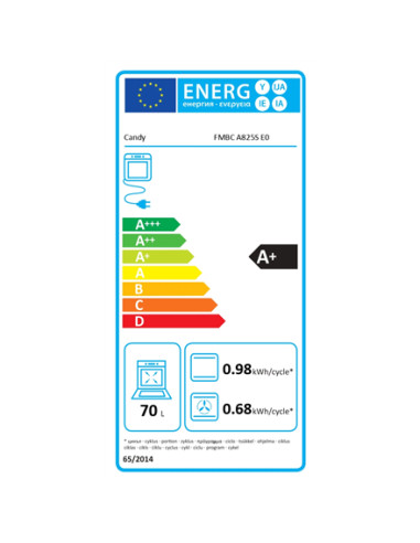 Candy Multifunction Oven | FMBC A825S | 70 L | Electric | Hydrolytic | Mechanical and electronic | Steam function | Height 59.5 