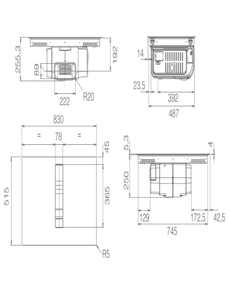 Indukcinė kaitlentė su integruotu gartraukiu Elica NIKOLATESLA FIT XL BL/A/83 | PRF0179476