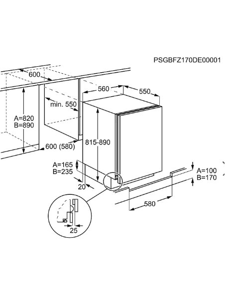 Įmontuojamas šaldiklis ELECTROLUX LYB2AE82S, 82 cm