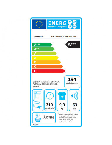 Džiovyklė su šilumos siurbliu Electrolux EW7D394UCE