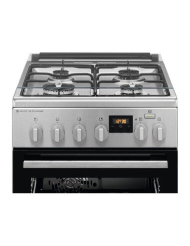 50 cm pločio ner.plieno spalvos dujinė viryklė su el. orkaite Electrolux LKK560228X