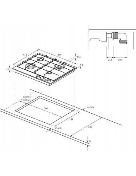Dujinė kaitlentė Candy CHG6BFB4WB