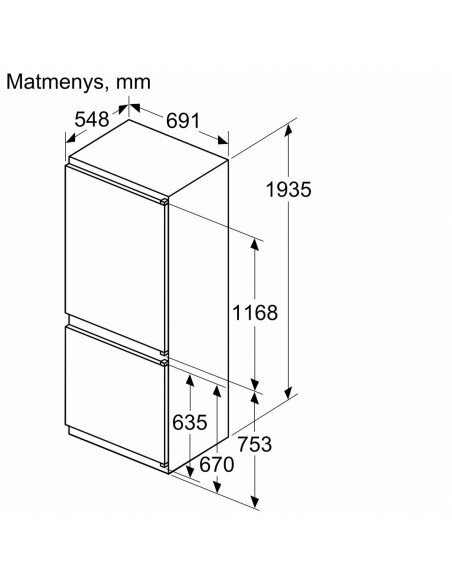 Įmontuojamas šaldytuvas Bosch KBN96NSE0