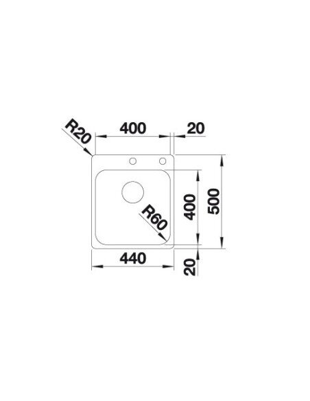 Plautuvė BLANCO SUPRA 400-IF/A 523357 su ekscentriniu ventiliu