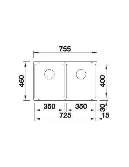Plautuvė BLANCO SUBLINE 350/350-U SILG Antracito, 527829