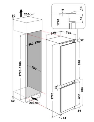 Įmontuojamas šaldytuvas Whirlpool ART 6711 SF2
