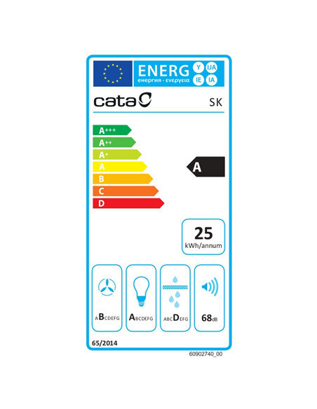 CATA Hood | SK 6000 X | Wall mounted | Energy efficiency class A | Width 90 cm | 380 m³/h | Mechanical | LED | Stainless steel