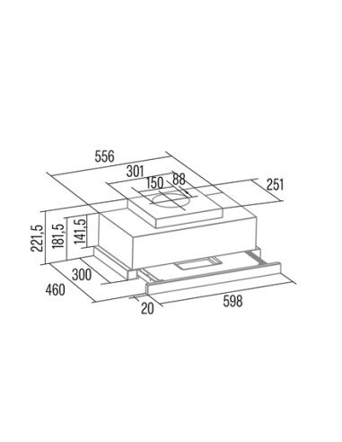 CATA Hood | CAMPANA TFH 6830 GWH | Telescopic | Energy efficiency class A+++ | Width 60 cm | 795 m³/h | Touch control | LED | Wh