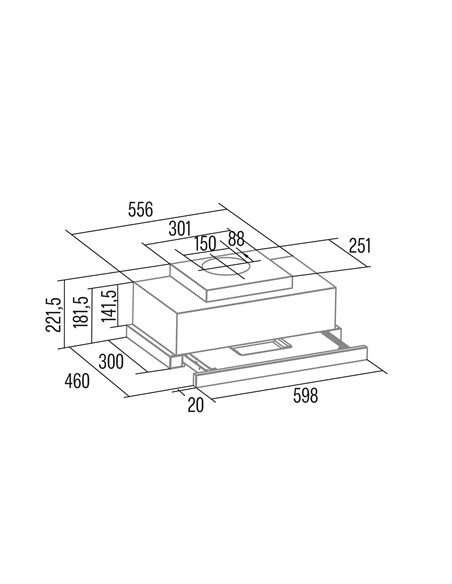 CATA Hood | CAMPANA TFH 6830 GWH | Telescopic | Energy efficiency class A+++ | Width 60 cm | 795 m³/h | Touch control | LED | Wh