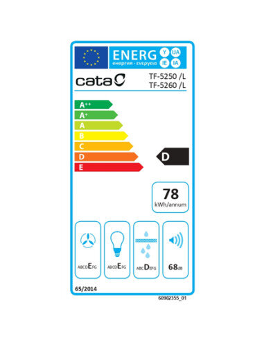 CATA Hood | CAMPANA TF-5260 WH /L | Telescopic | Energy efficiency class D | Width 60 cm | 325 m³/h | Slider | LED | White