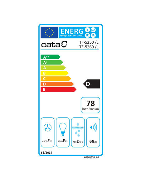 CATA Hood | CAMPANA TF-5260 WH /L | Telescopic | Energy efficiency class D | Width 60 cm | 325 m³/h | Slider | LED | White