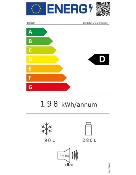 Įmontuojamas šaldytuvas BEKO BCNE400E50SHN