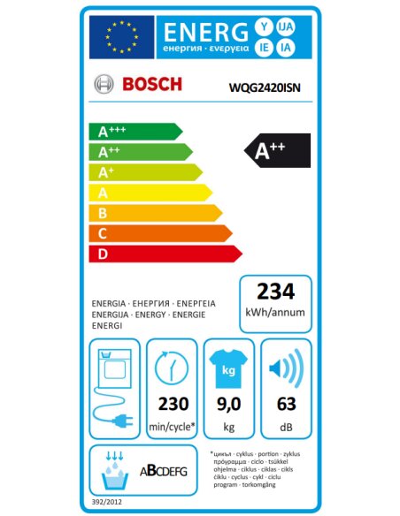 Džiovyklė BOSCH WQG2420ISN