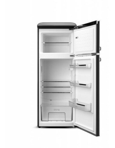 Laisvai pastatomas RETRO stiliaus šaldytuvas su šaldymo kamera viršuje ETA253890020E Storio, juodas 148,2 cm