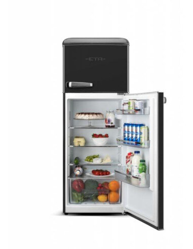Laisvai pastatomas RETRO stiliaus šaldytuvas su šaldymo kamera viršuje ETA253890020E Storio, juodas 148,2 cm