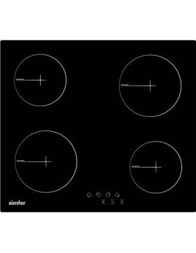 Simfer | Hob | H6.040.DECSP | Vitroceramic | Number of burners/cooking zones 4 | Touch | Black