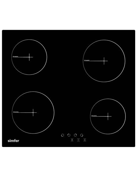 Simfer | Hob | H6.040.DECSP | Vitroceramic | Number of burners/cooking zones 4 | Touch | Black