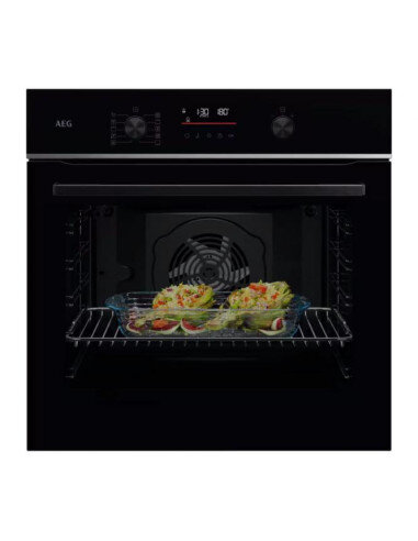 Juodos spalvos orkaitė su pirolize AEG TU5PB431SB