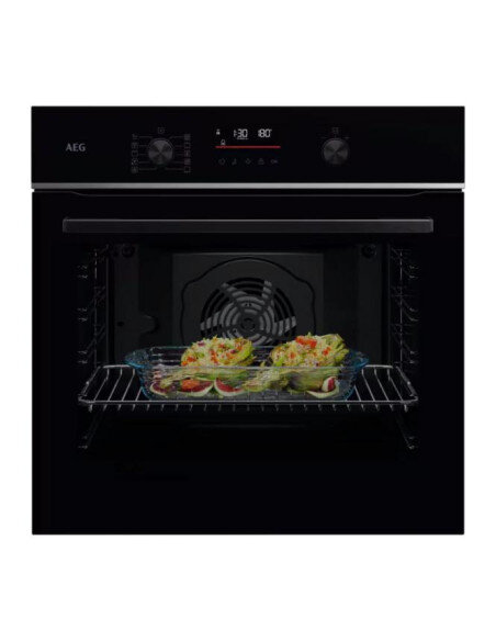 Juodos spalvos orkaitė su pirolize AEG TU5PB431SB