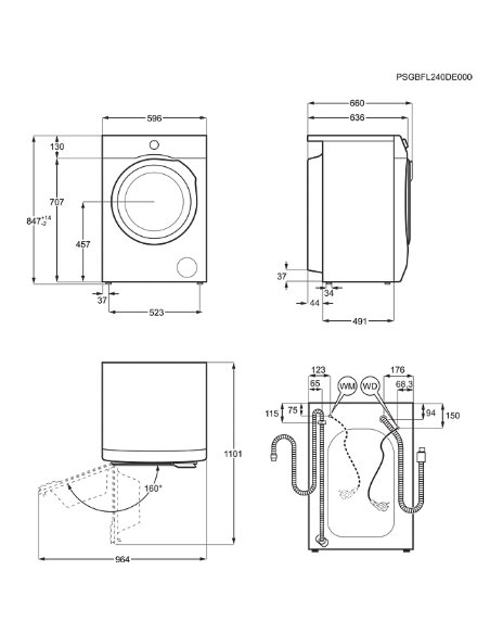 Skalbyklė-Džiovyklė ELECTROLUX EW7W2612E