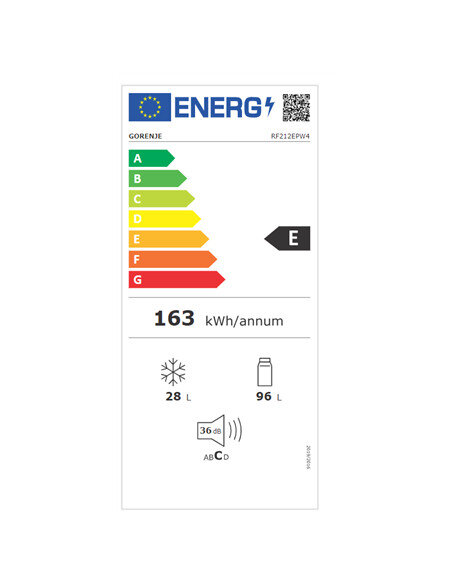 Gorenje | Refrigerator | RF212EPW4 | Energy efficiency class E | Free standing | Double Door | Height 117 cm | Fridge net capaci