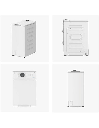 Midea Washing Machine | MF100T60B/W-HR | Energy efficiency class A | Top loading | Washing capacity 6 kg | 1200 RPM | Depth 61 c