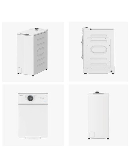 Midea Washing Machine | MF100T60B/W-HR | Energy efficiency class A | Top loading | Washing capacity 6 kg | 1200 RPM | Depth 61 c