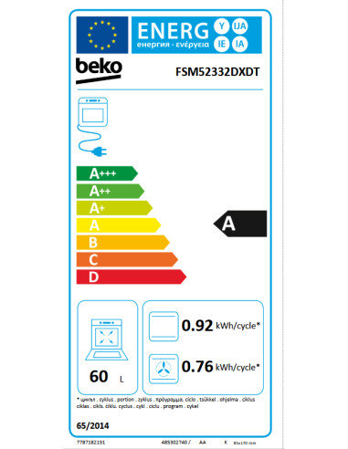 Cooker BEKO FSM52332DXDT