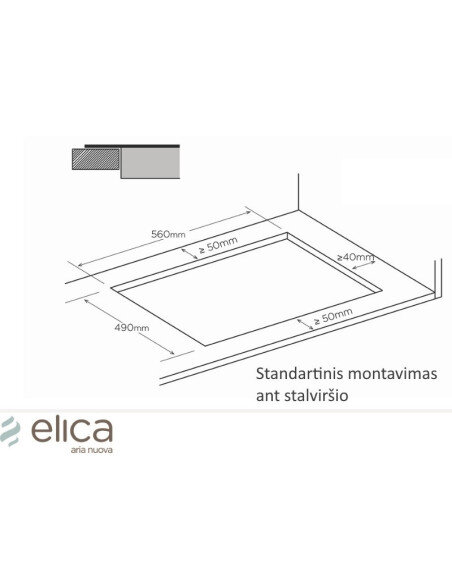 Kaitlentė-gartraukis ELICA NIKOLATESLA FIT RAW BR/A/60