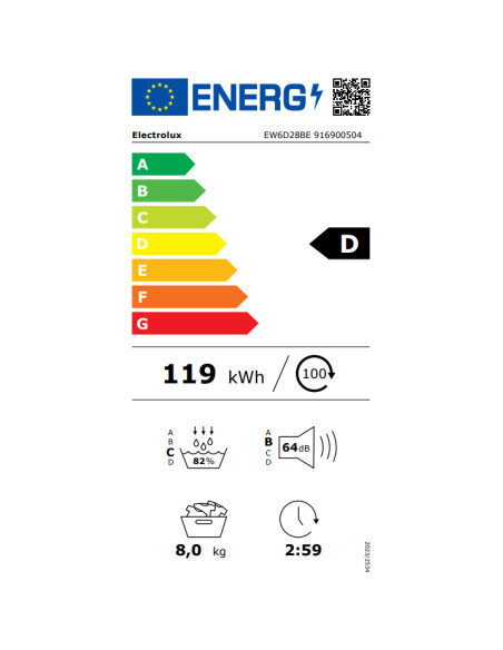 Džiovyklė su šilumos siurbliu Electrolux EW6D28BE