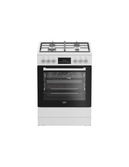 BEKO Cooker | FBM62330GWDTN | Hob type Gas | Oven type Electric | White | Width 60 cm | Grilling | LED | Depth 60 cm | 72 L