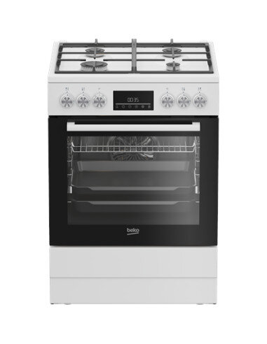 BEKO Cooker | FBM62330GWDTN | Hob type Gas | Oven type Electric | White | Width 60 cm | Grilling | LED | Depth 60 cm | 72 L