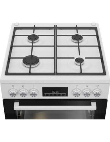 BEKO Cooker | FBM62330GWDTN | Hob type Gas | Oven type Electric | White | Width 60 cm | Grilling | LED | Depth 60 cm | 72 L