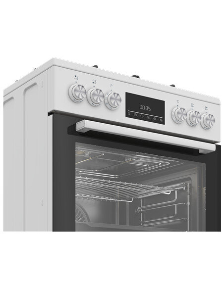 BEKO Cooker | FBM62330GWDTN | Hob type Gas | Oven type Electric | White | Width 60 cm | Grilling | LED | Depth 60 cm | 72 L