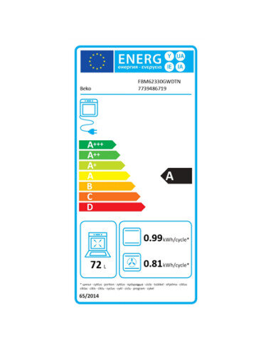 BEKO Cooker | FBM62330GWDTN | Hob type Gas | Oven type Electric | White | Width 60 cm | Grilling | LED | Depth 60 cm | 72 L