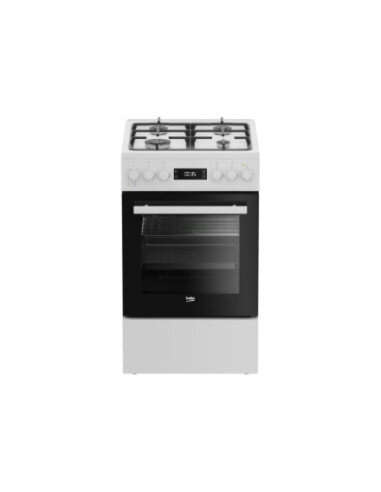 BEKO Cooker | FSM51339DWDS | Hob type Gas | Oven type Electric | White | Width 50 cm | Grilling | LED | Depth 60 cm | 60 L