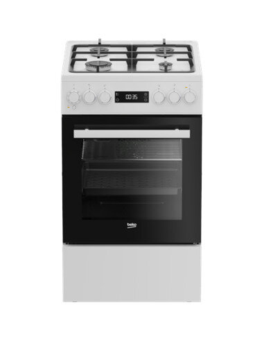BEKO Cooker | FSM51339DWDS | Hob type Gas | Oven type Electric | White | Width 50 cm | Grilling | LED | Depth 60 cm | 60 L