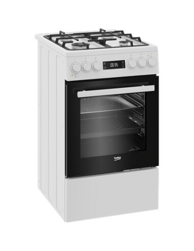 BEKO Cooker | FSM51339DWDS | Hob type Gas | Oven type Electric | White | Width 50 cm | Grilling | LED | Depth 60 cm | 60 L