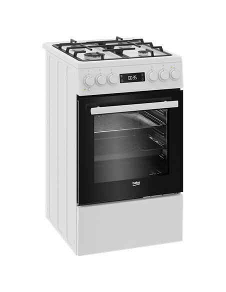 BEKO Cooker | FSM51339DWDS | Hob type Gas | Oven type Electric | White | Width 50 cm | Grilling | LED | Depth 60 cm | 60 L
