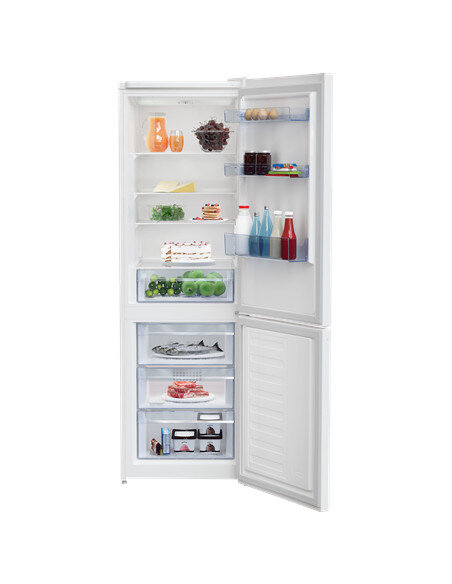 BEKO Refrigerator | RCSA366K40WN | Energy efficiency class E | Free standing | Combi | Height 185.2 cm | Fridge net capacity 223